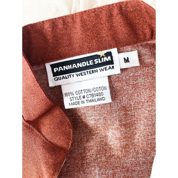 Vintage Panhandle Slim Quality Western Wear Short Sleeve Rodeo Button Down Med - Picture 3 of 3